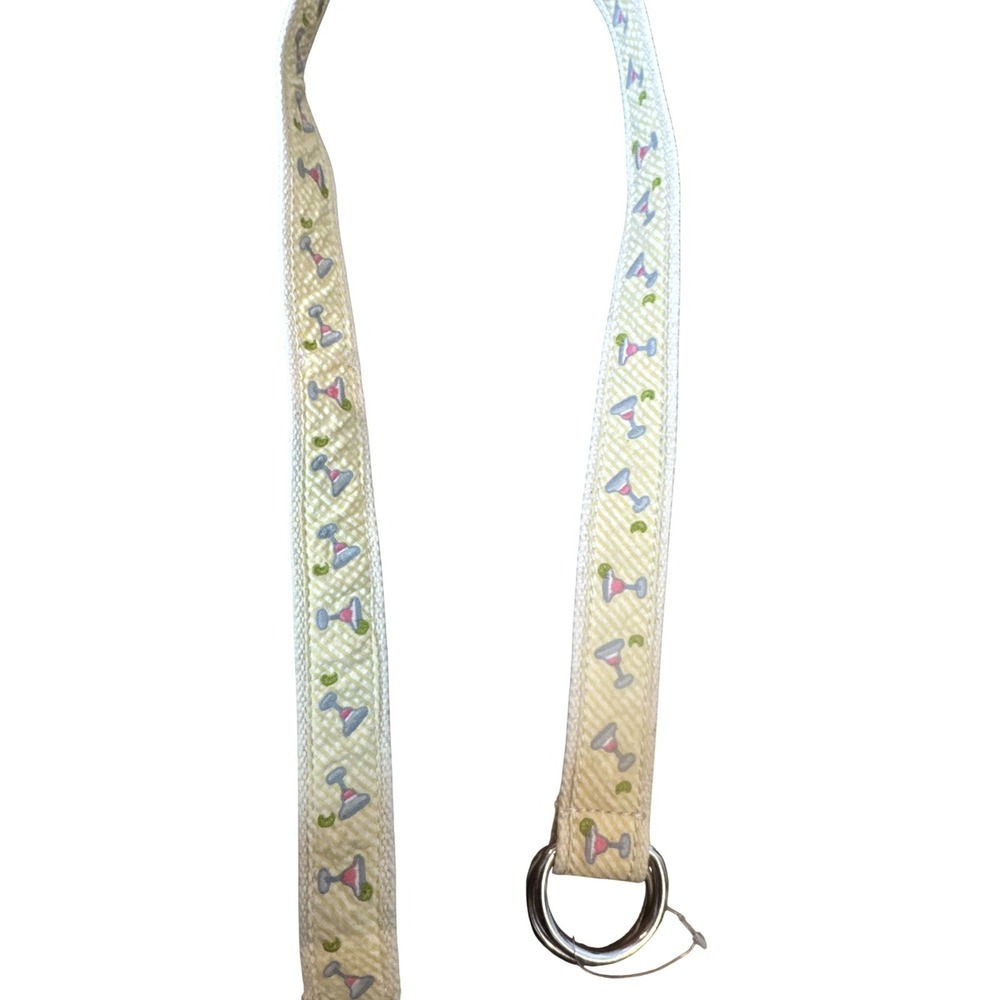 J Crew Belt Womens One Size‎ Yellow Ribbon D Ring Martini Glass Canvas Print